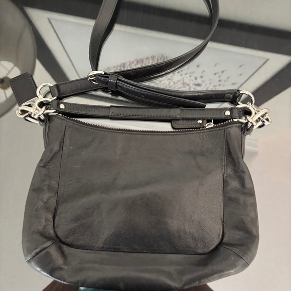 Coach "Kristen" Black Leather Crossbody Purse - Picture 3 of 7